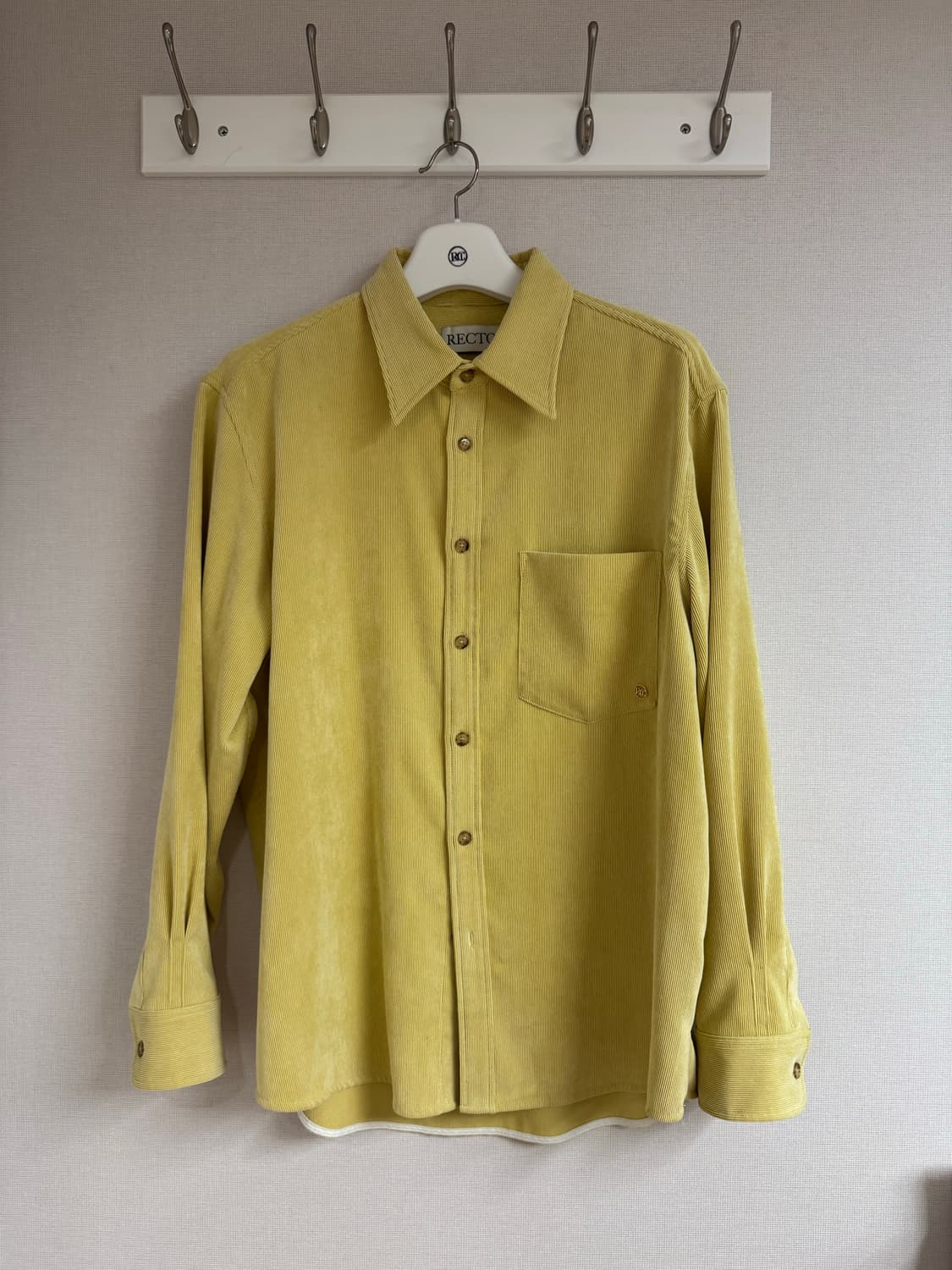렉토 코듀로이 셔츠 옐로우 L 상품이미지2
