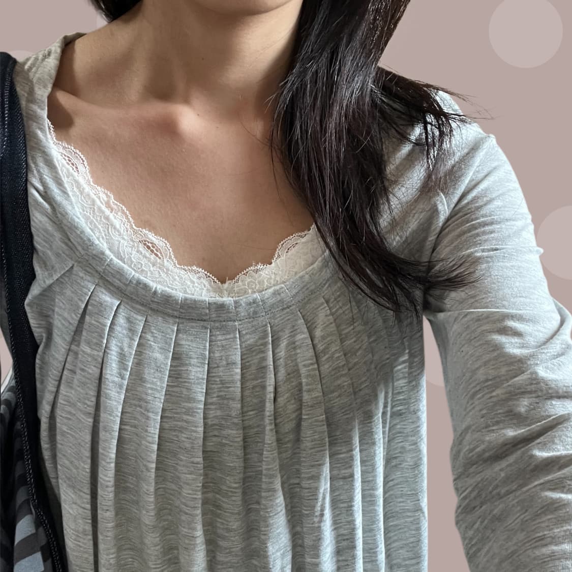 SLY 핀턱 그레이 롱 슬리브 상품이미지4