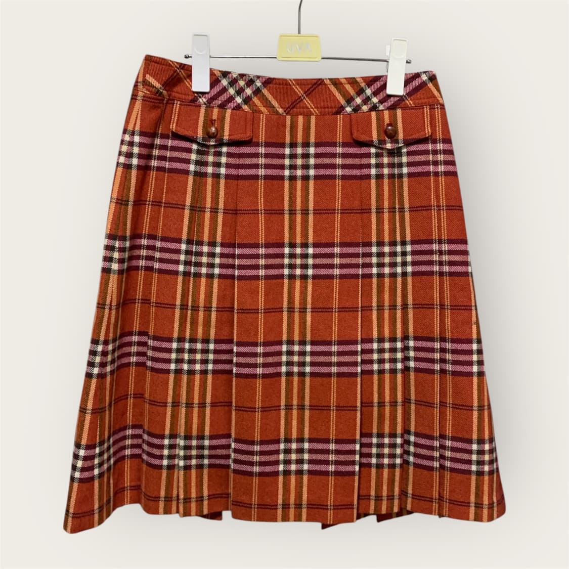 빈폴 레이디 울100 체크 모직 플리츠 스커트 상품이미지1