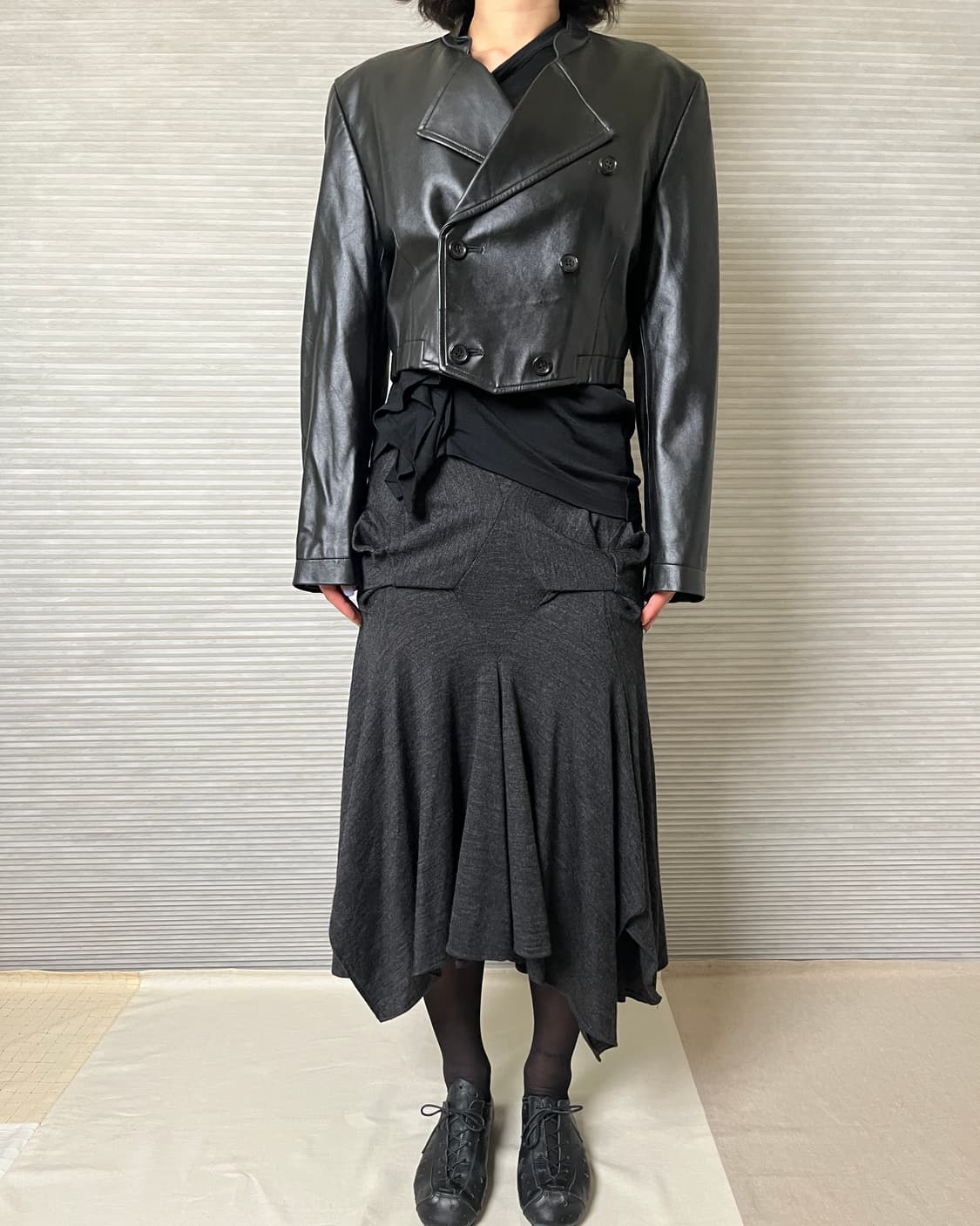 90s 꼼데가르송 레더 더블 크롭 자켓 comme des garcons 상품이미지8