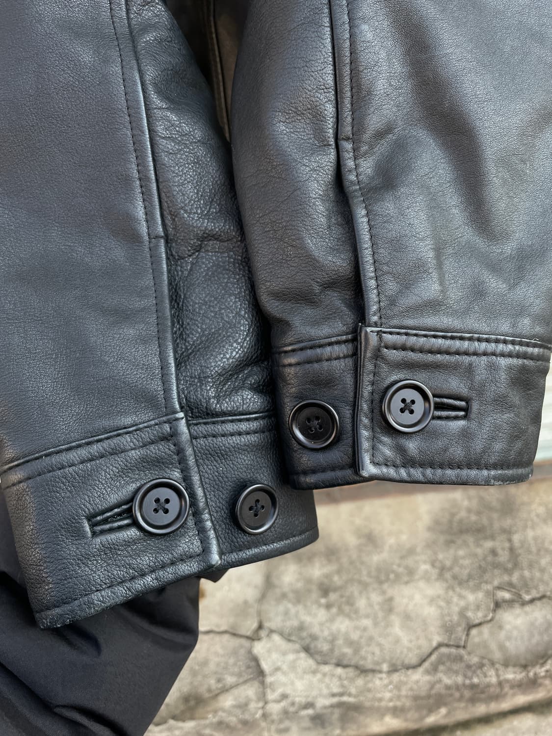 90-00s Old GAP Leather Black Car Coat 상품이미지9