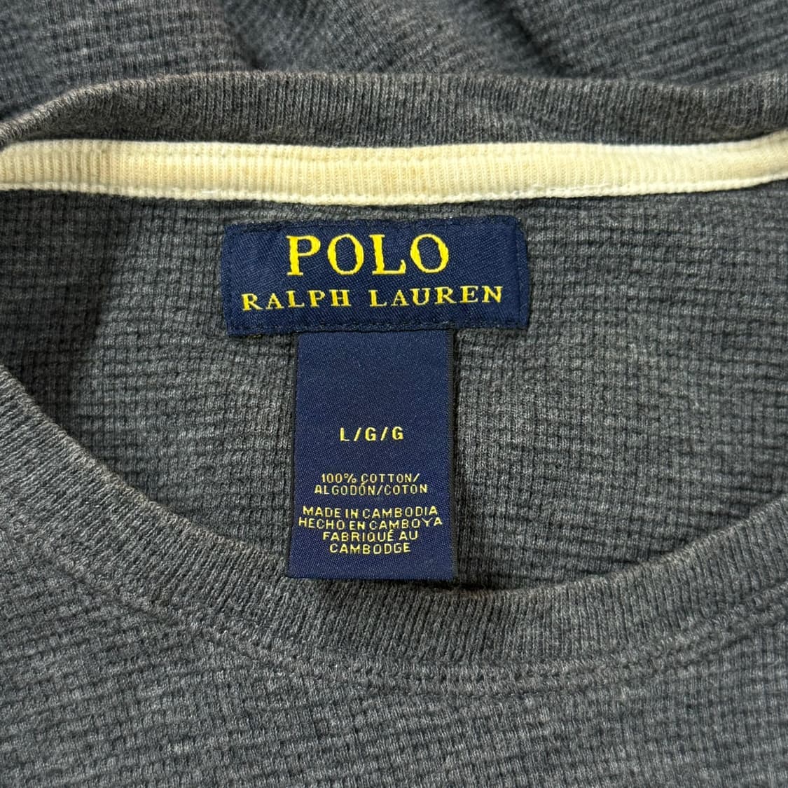 [L] 폴로 랄프로렌 차콜 면 반팔 라운드 티셔츠 상품이미지5