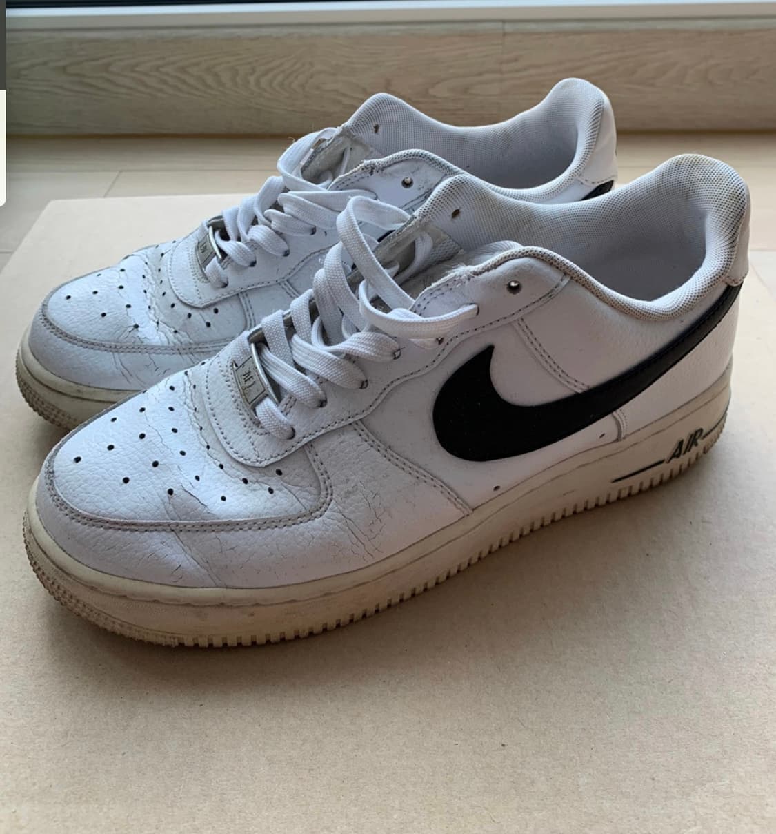 (245)나이키 에어포스1 반쭈글 흰검 상품이미지1