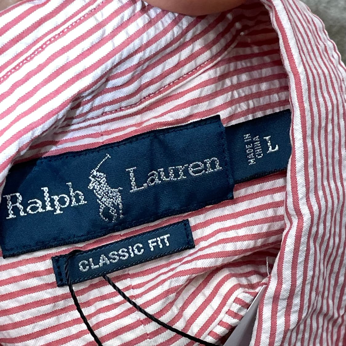 (L) POLO 폴로 랄프로렌 스트라이프 반팔 셔츠 클래식 핏 상품이미지7