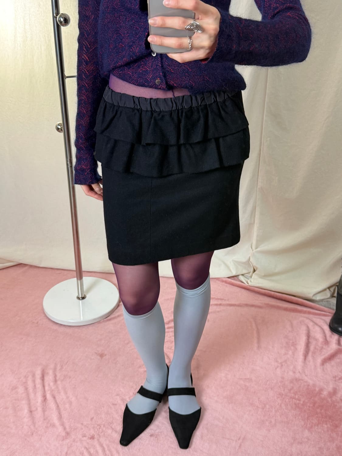 Kaon 레이어드 울 미니 스커트 (JPN) 상품이미지3