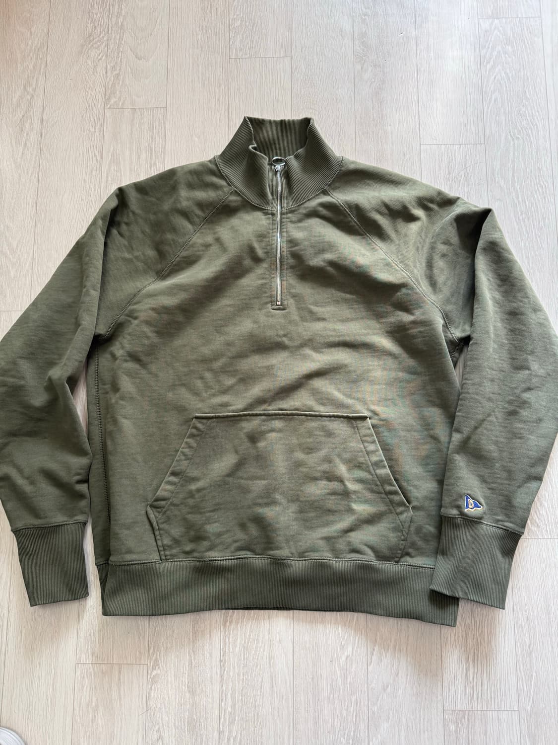 드레익스 쿼터집 포켓 맨투맨 올리브 L 상품이미지1