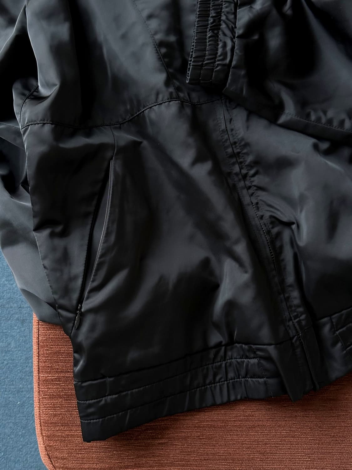 Poly satin high count hood zip parka 상품이미지3