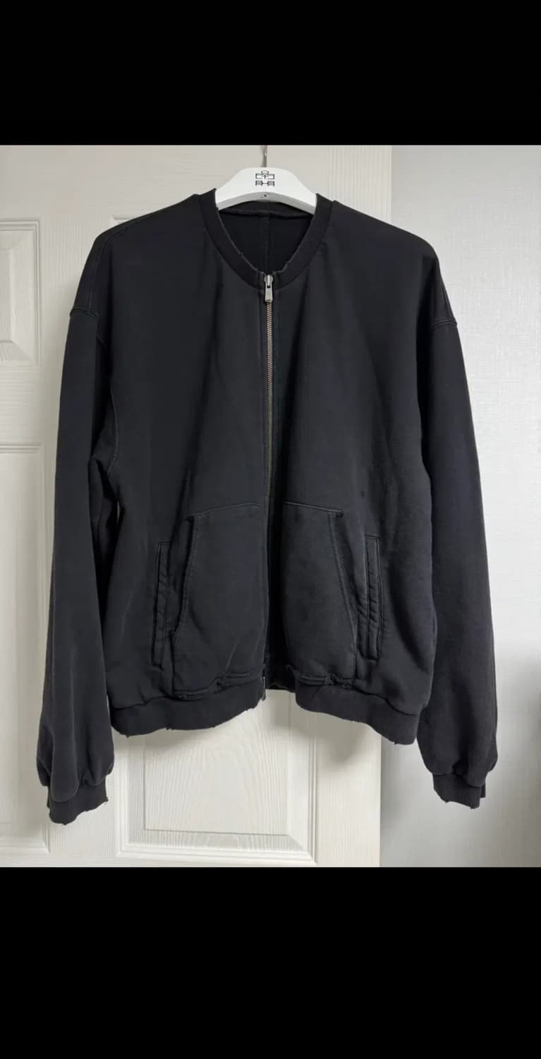 (3) 폴리테루 데미지드 집 저지 자켓 페이디드 블랙 상품이미지2