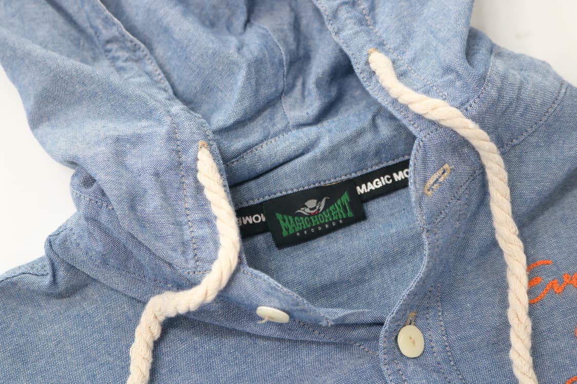 MAGIC MOMENT 레트로 샴브레이 후디 워크 셔츠 상품이미지5