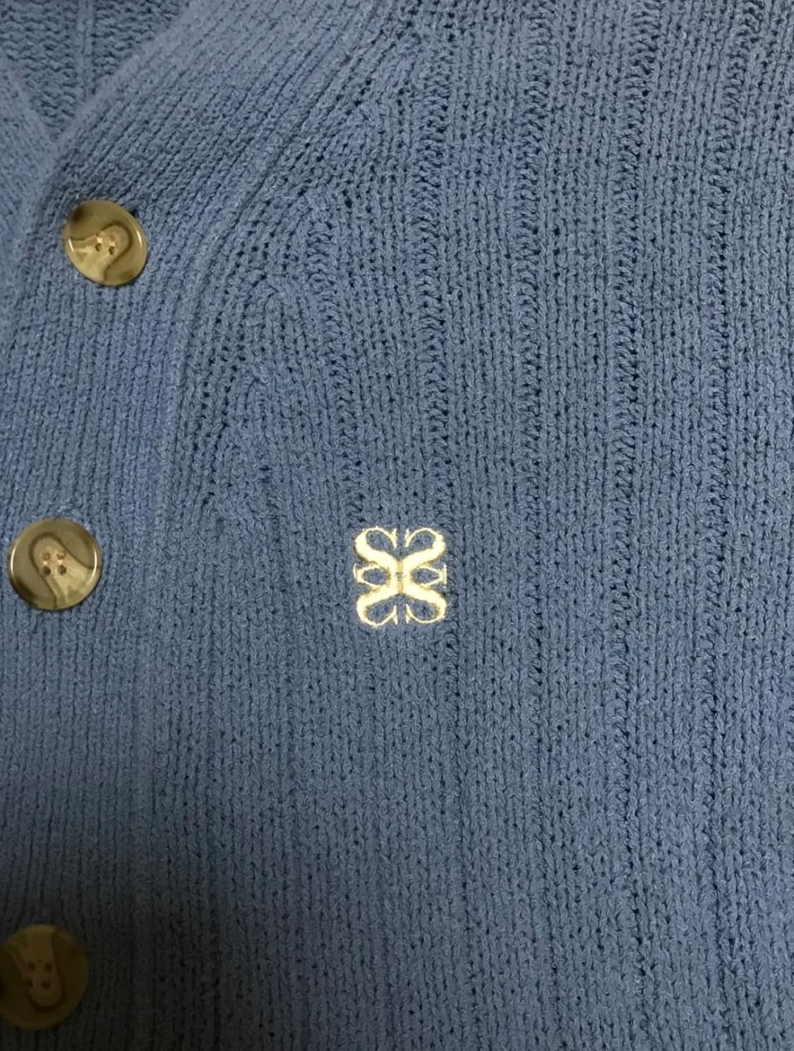 [L] 세터 가디건 에메랄드 블루 상품이미지3