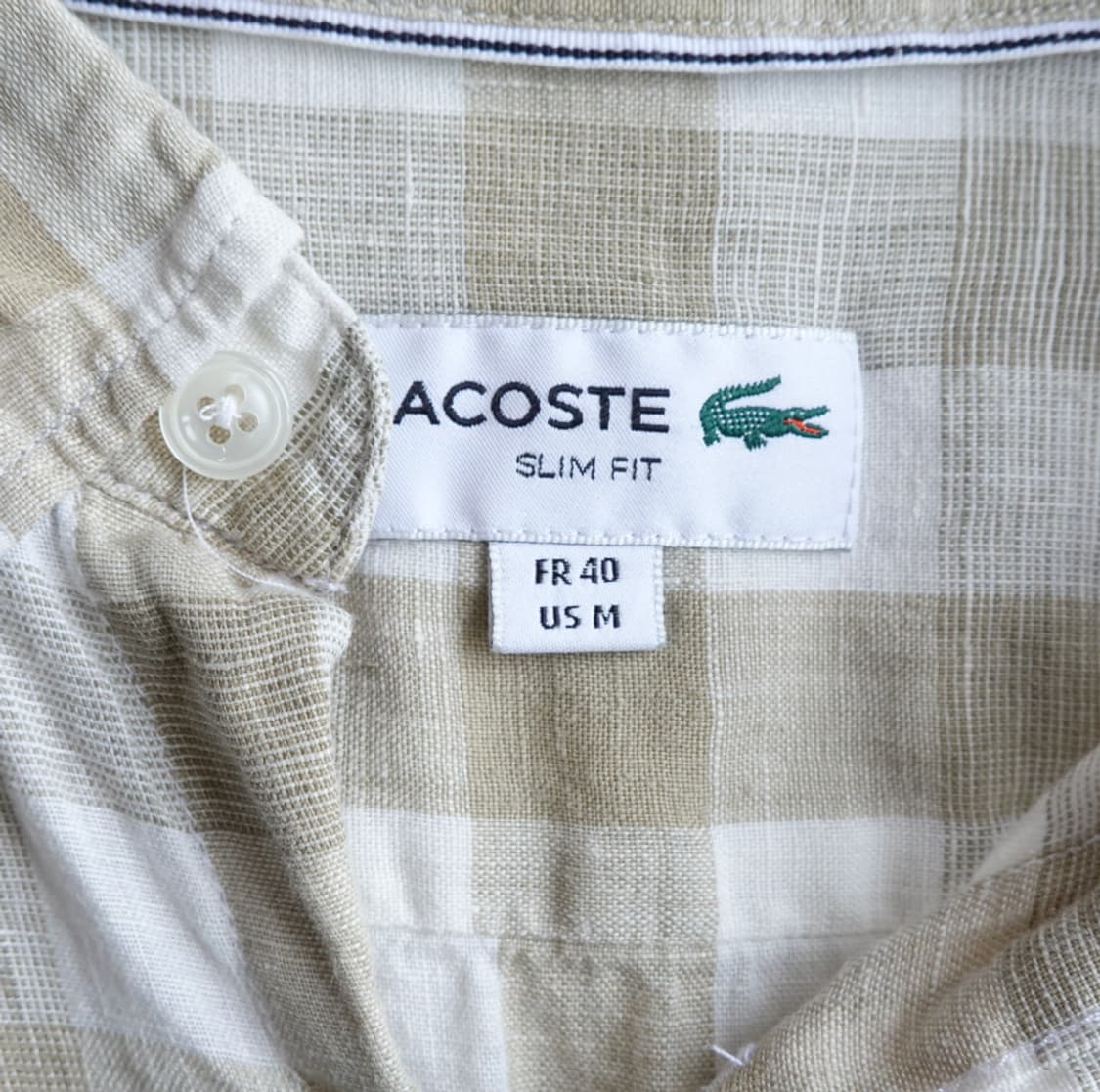 라코스테 체크 린넨 셔츠 (슬림핏) 1928 상품이미지3