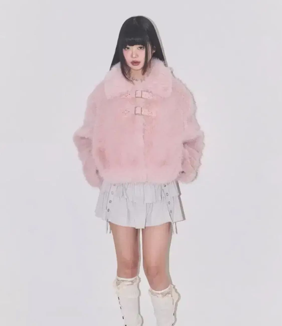 일리고 핑크 퍼피 숏 퍼자켓 딸기우유 상품이미지2