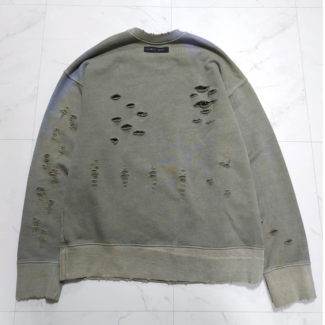 100~105)어텐션로우 디스트로이드ver.2 피그먼트 맨투맨 상품이미지6