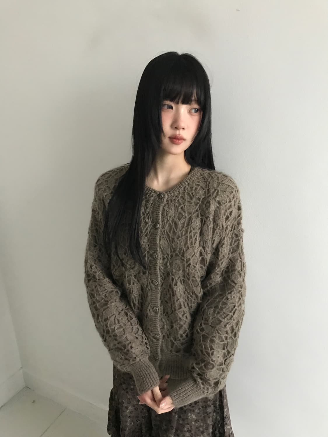 Mori Knit Sliver Button Cardigan 상품이미지5