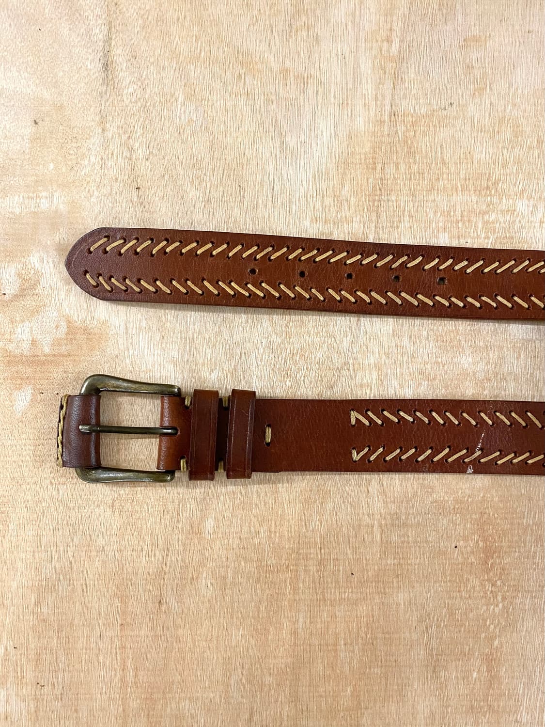 VTG leather stitch belt 미국 빈티지 스티치 레더 벨트 상품이미지4