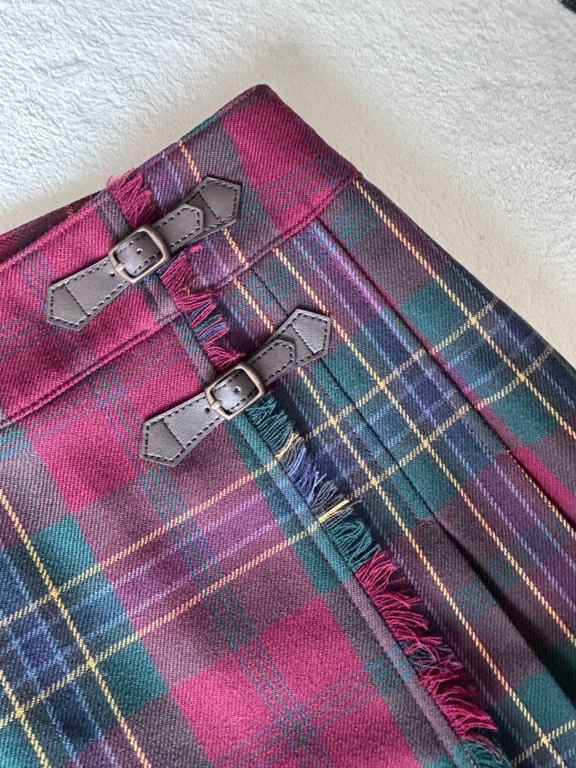 헤지스 울100 체크스커트 상품이미지5