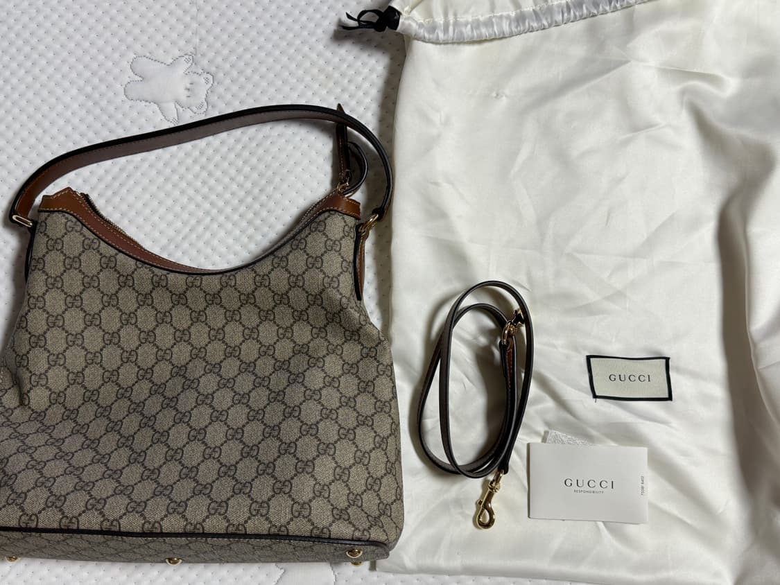 구찌 GG 수프림 캔버스 숄더 호보백 상품이미지10