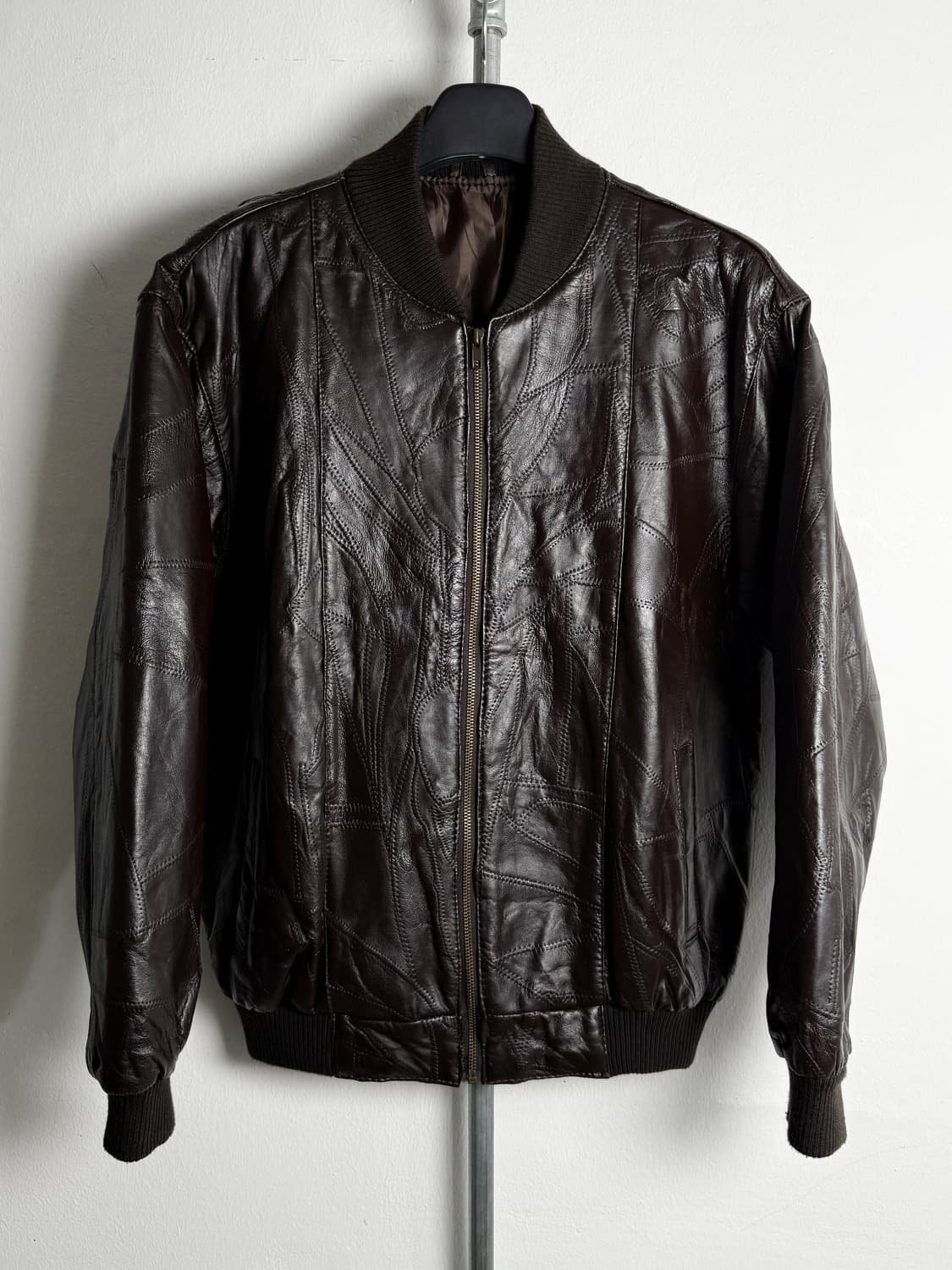 Vintage Patchwork Leather Jacket 상품이미지2