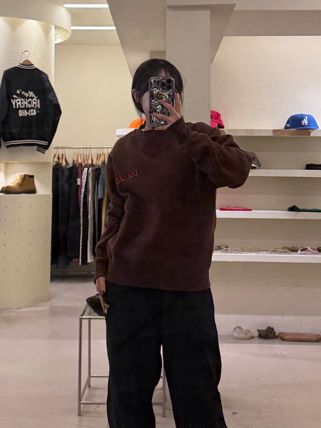 노앙 로고 브라운 크루넥 스웻셔츠 U1434 상품이미지1