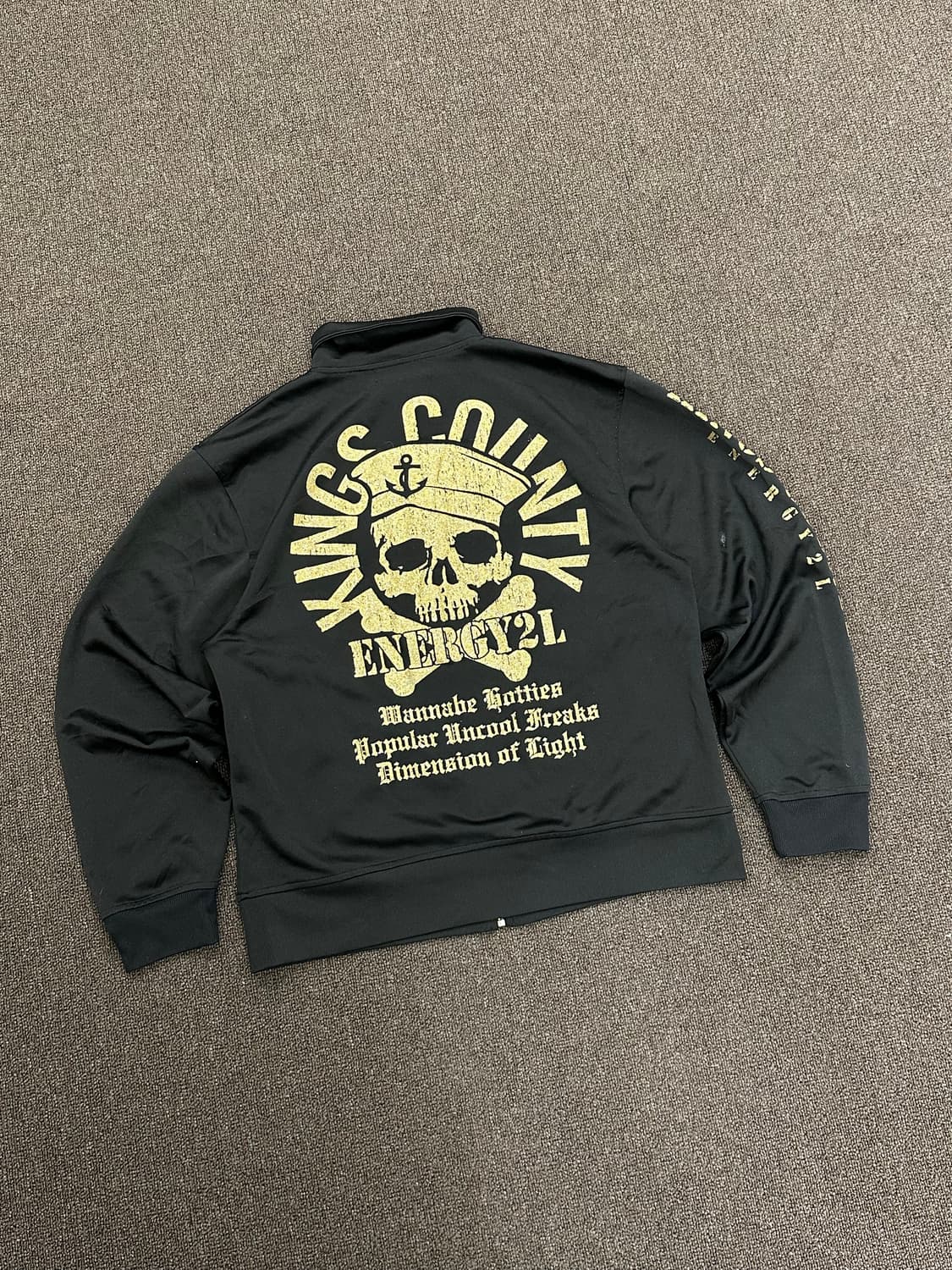 L)Japanese vintage 스컬 글리터 프린팅 트랙탑 져지 상품이미지4