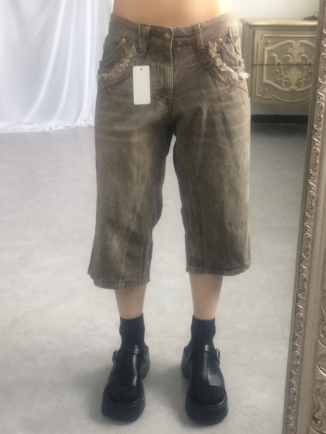 Grunge mood washing half pants 상품이미지7