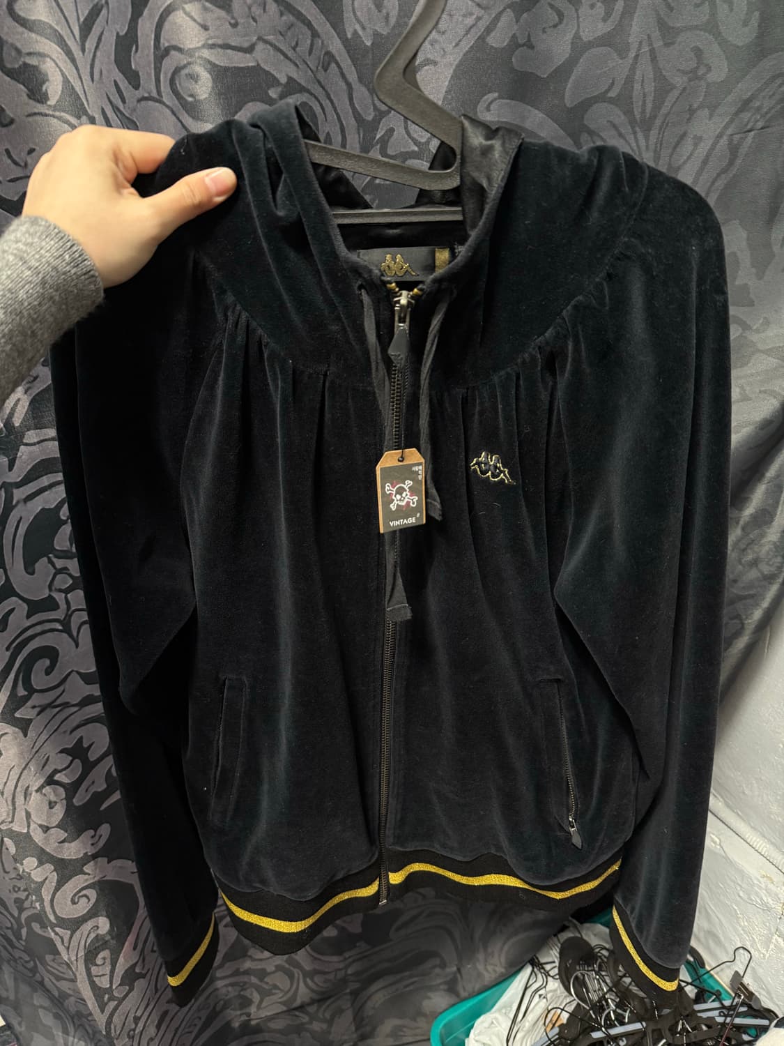 y2k 카파 벨벳 골드펄 집업 상품이미지3