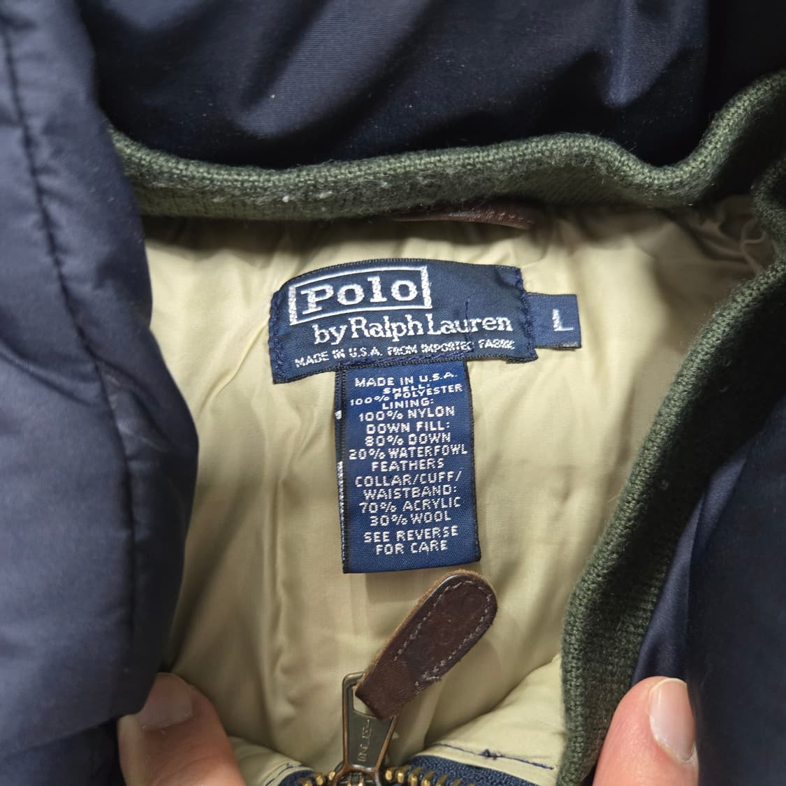 L 폴로랄프로렌 OG 푸퍼 다운 자켓 네이비 made in usa 상품이미지3