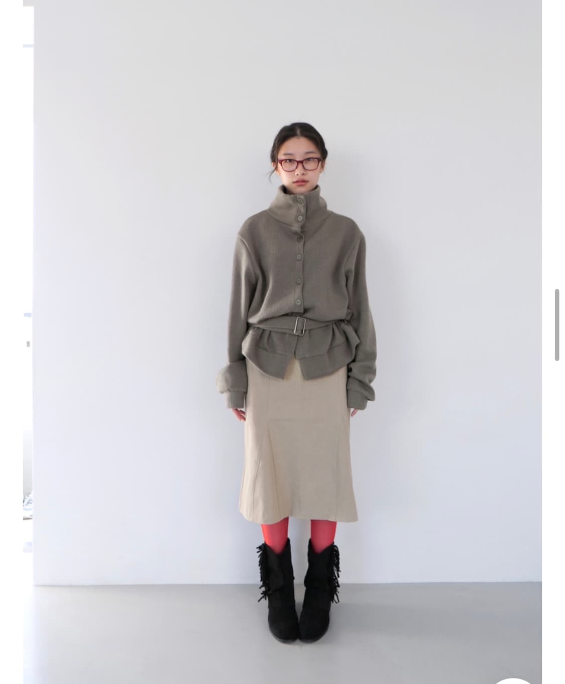 베이비랩 벨티드 가디건 차콜 상품이미지4