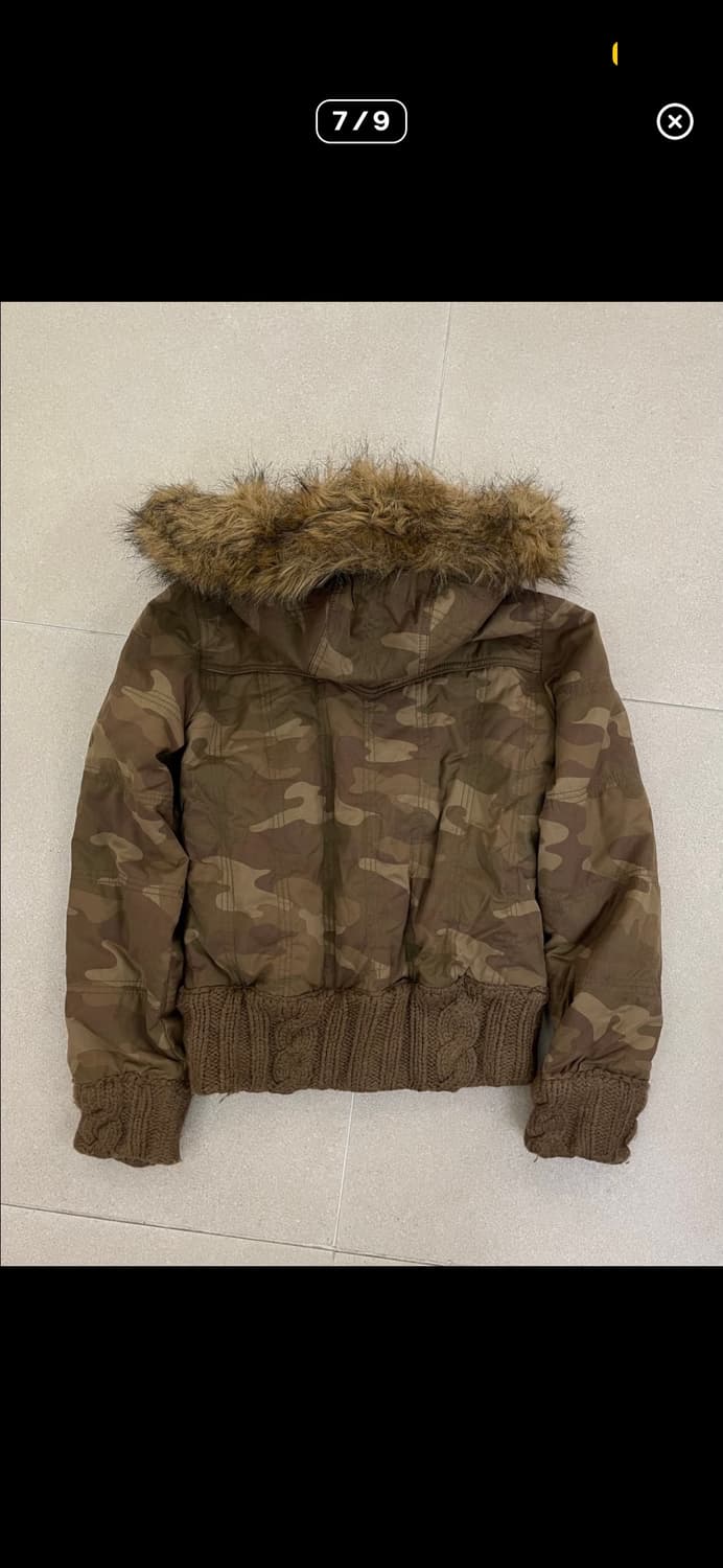 카모 퍼 숏 아우터 패딩 갸루 y2k 상품이미지7