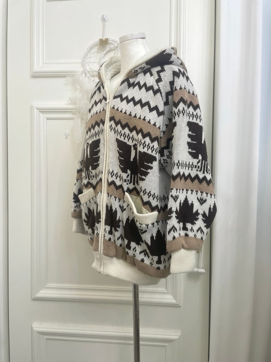 ivory brown inner fur pocket loose cowhi 상품이미지2