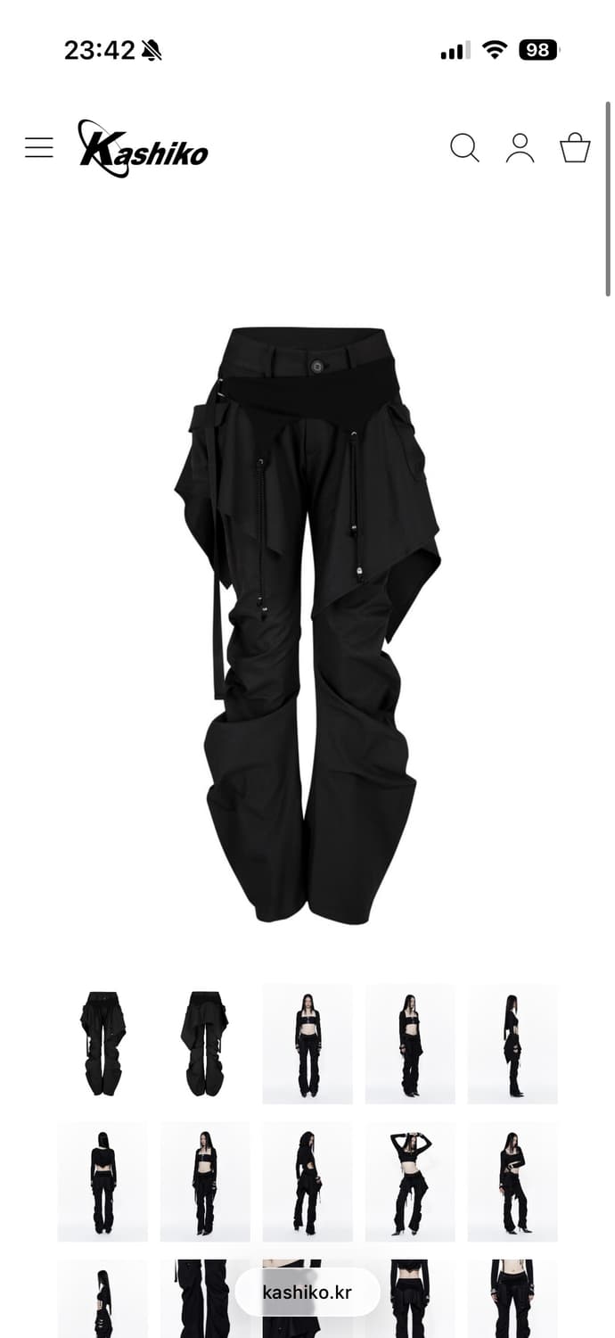 카시코 레이어드 스트랩 팬츠 블랙 M 상품이미지1