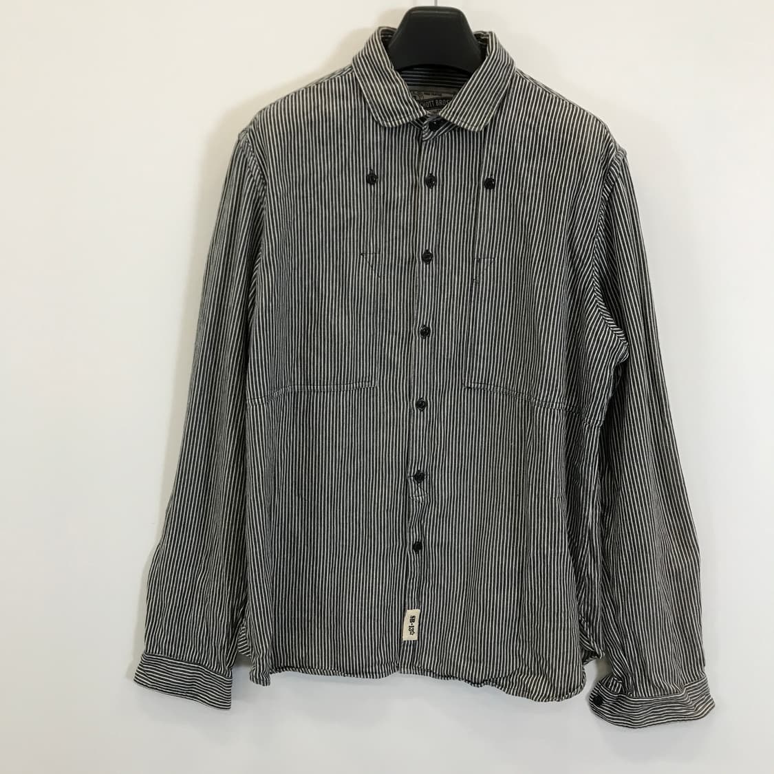 SCHOTT 쇼트 스트라이프 셔츠 [XL] 상품이미지1