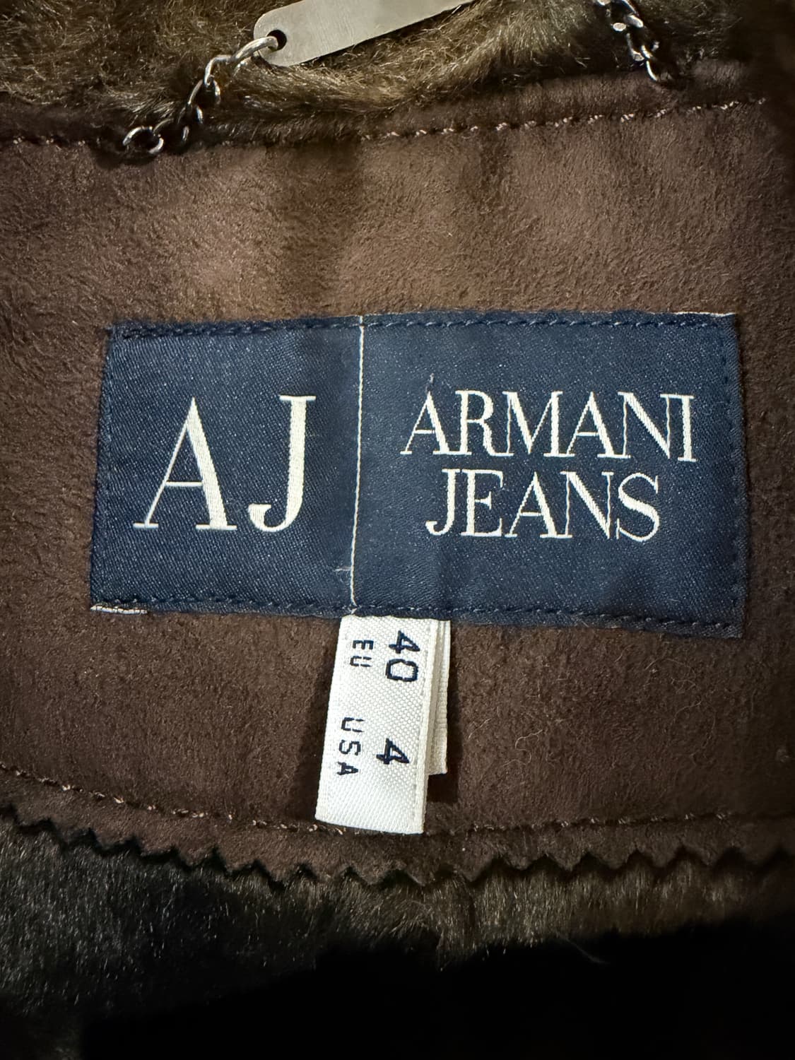 아르마니 진스 스웨이드 무스탕 벨티드 코트 상품이미지6