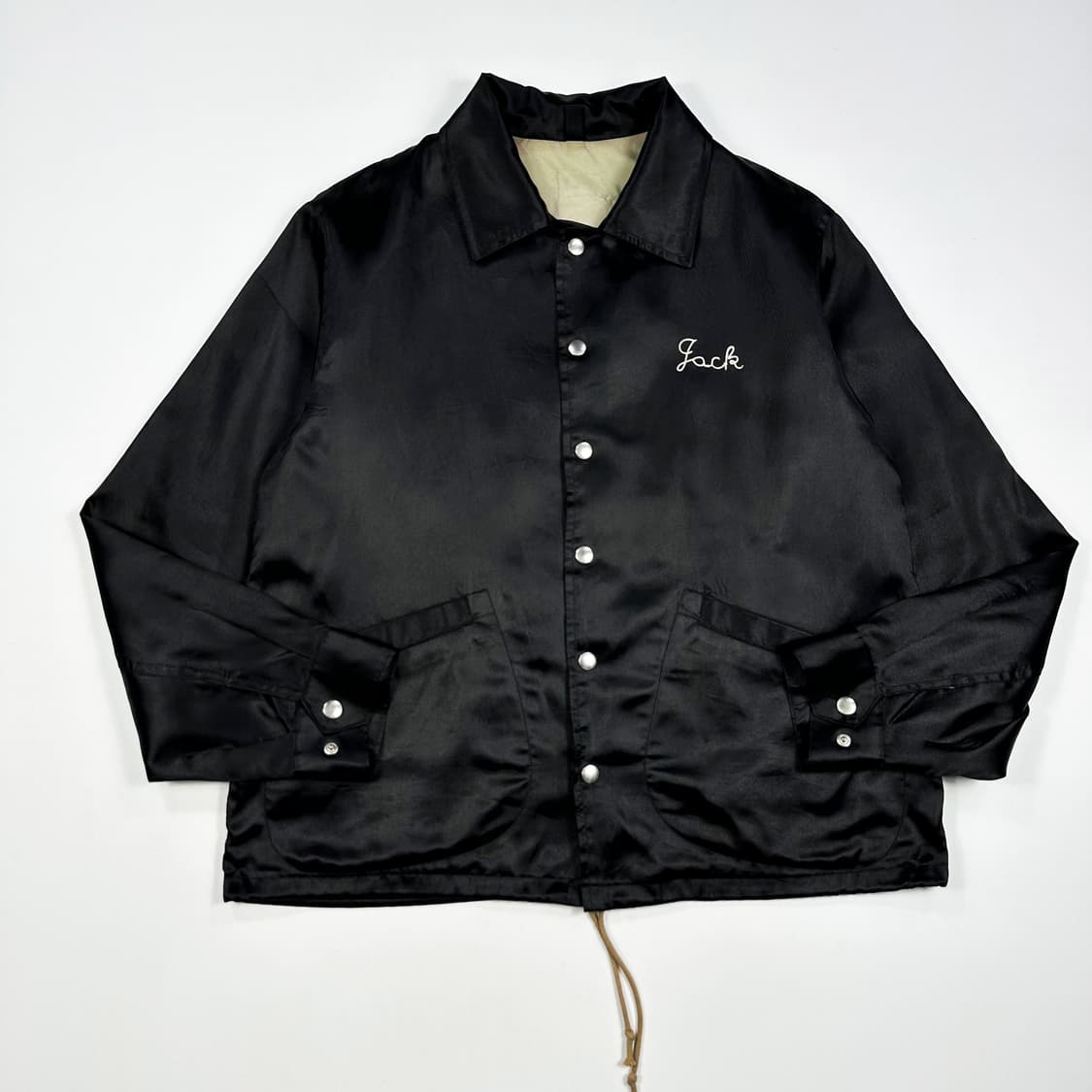 VTG 빈티지 레터링 백로고 블랙 코치자켓 (S) 상품이미지2