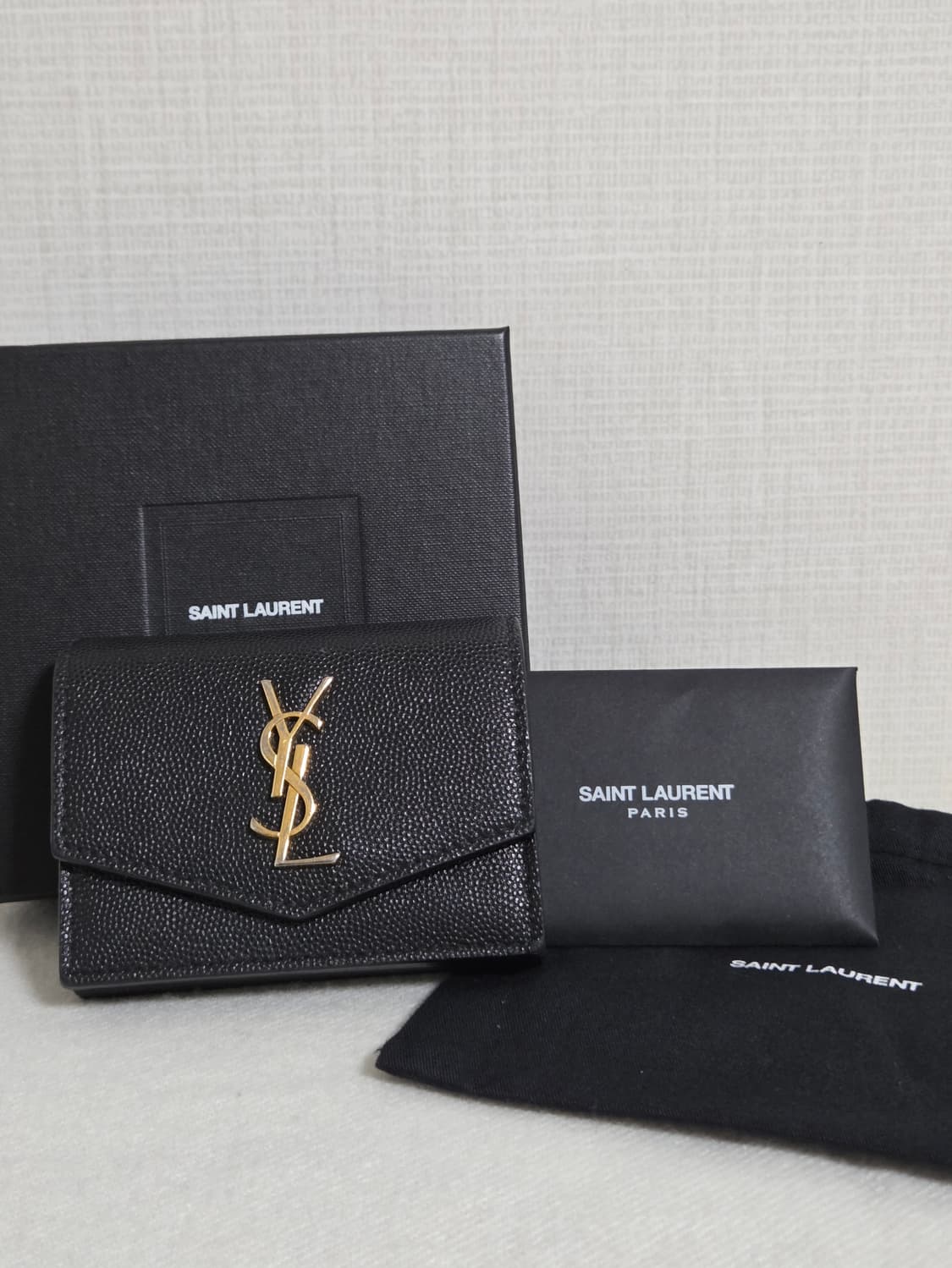 생로랑 업타운 아코디언 카드지갑 블랙 (607685) 상품이미지1