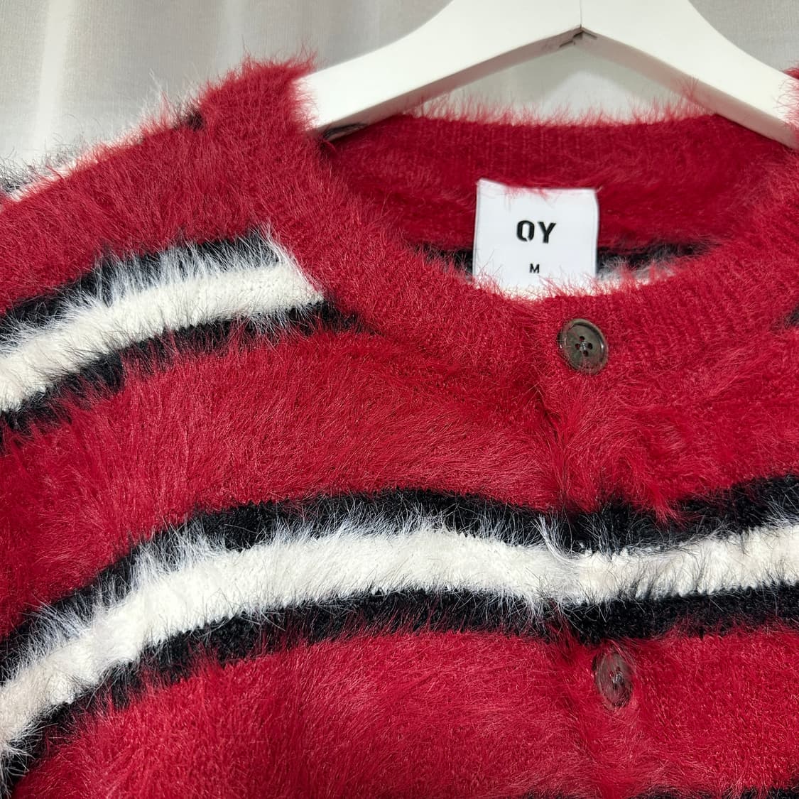 OY HAIRY STRIPE KNIT CARDIGAN - M 상품이미지4