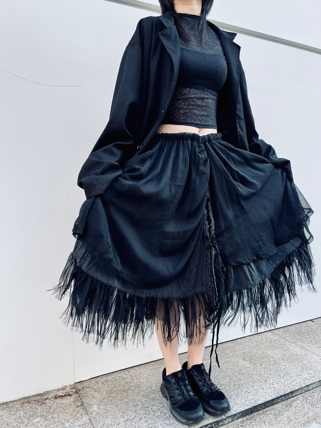 에이치나오토 카라스 아일렛 스커트 상품이미지3