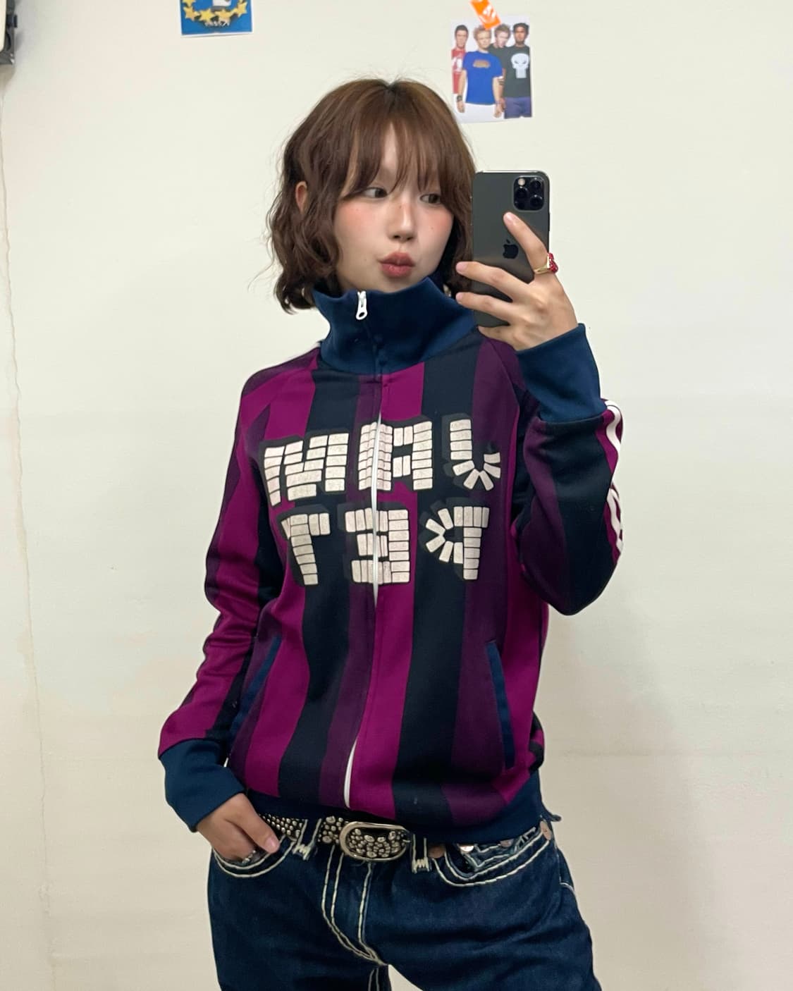 JAM PET Bear Stripe Purple Track Top 상품이미지1