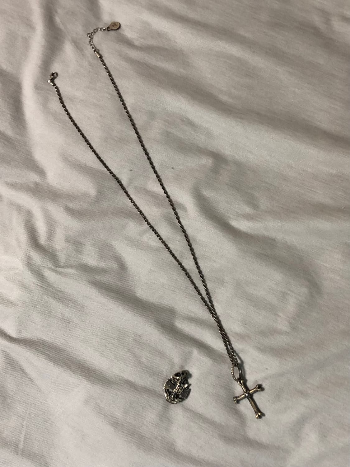 폴리테루 925 실버 체인 롱버전, 크로스본, 코인 펜던트 상품이미지1