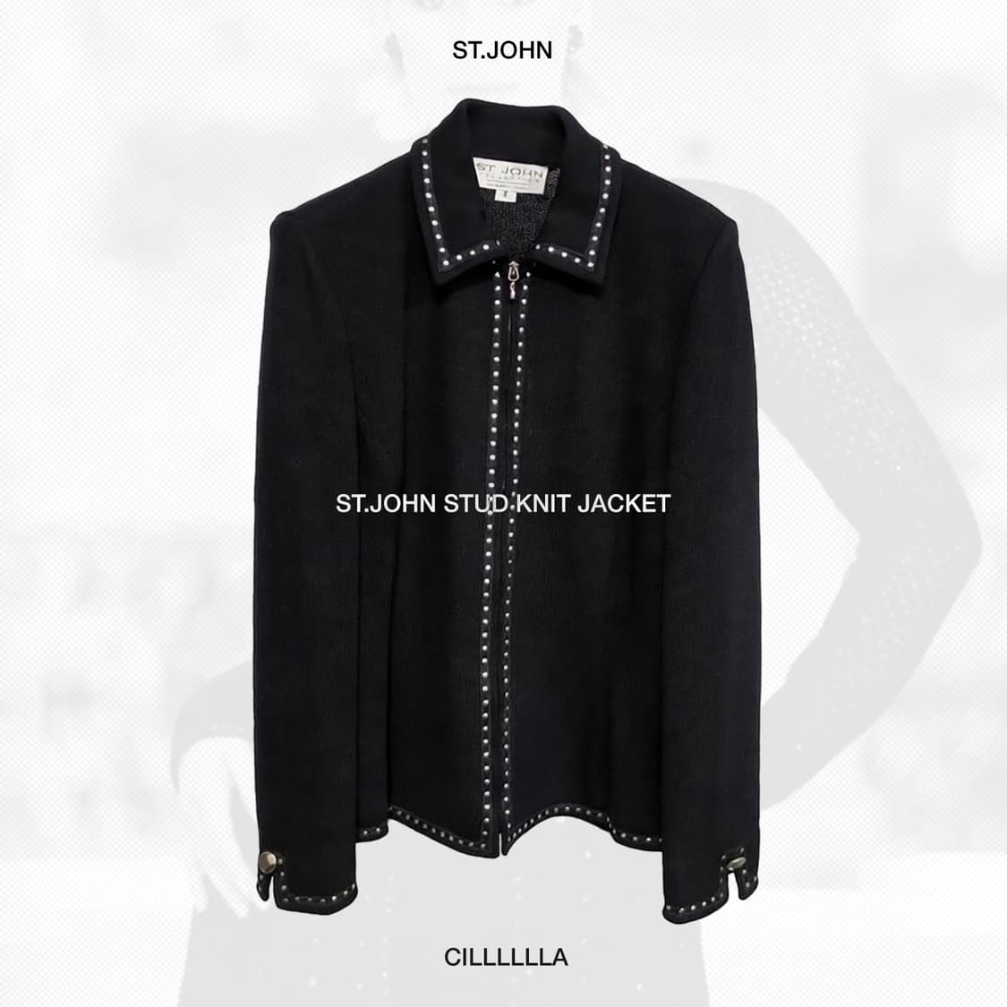ST.JOHN STUD 세인트존 스터드 니트 자켓 상품이미지1