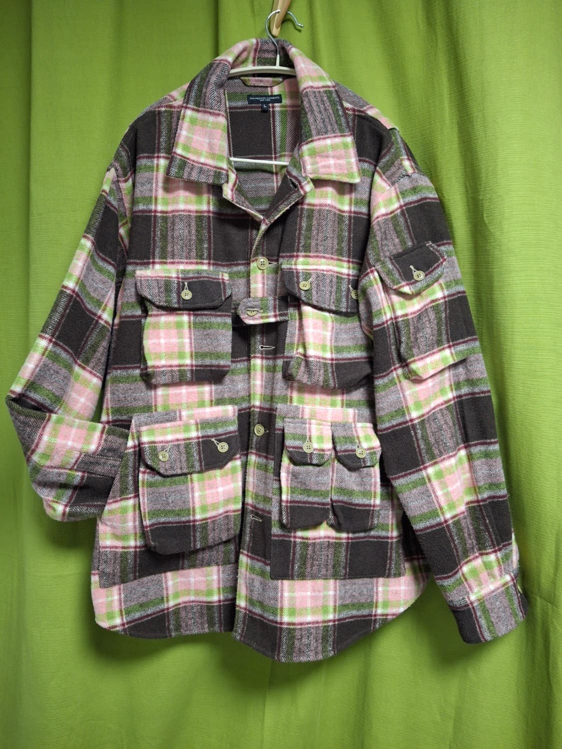 [L] 엔지니어드가먼츠 익스플로러 셔츠 자켓 브라운/핑크 엔가 상품이미지4