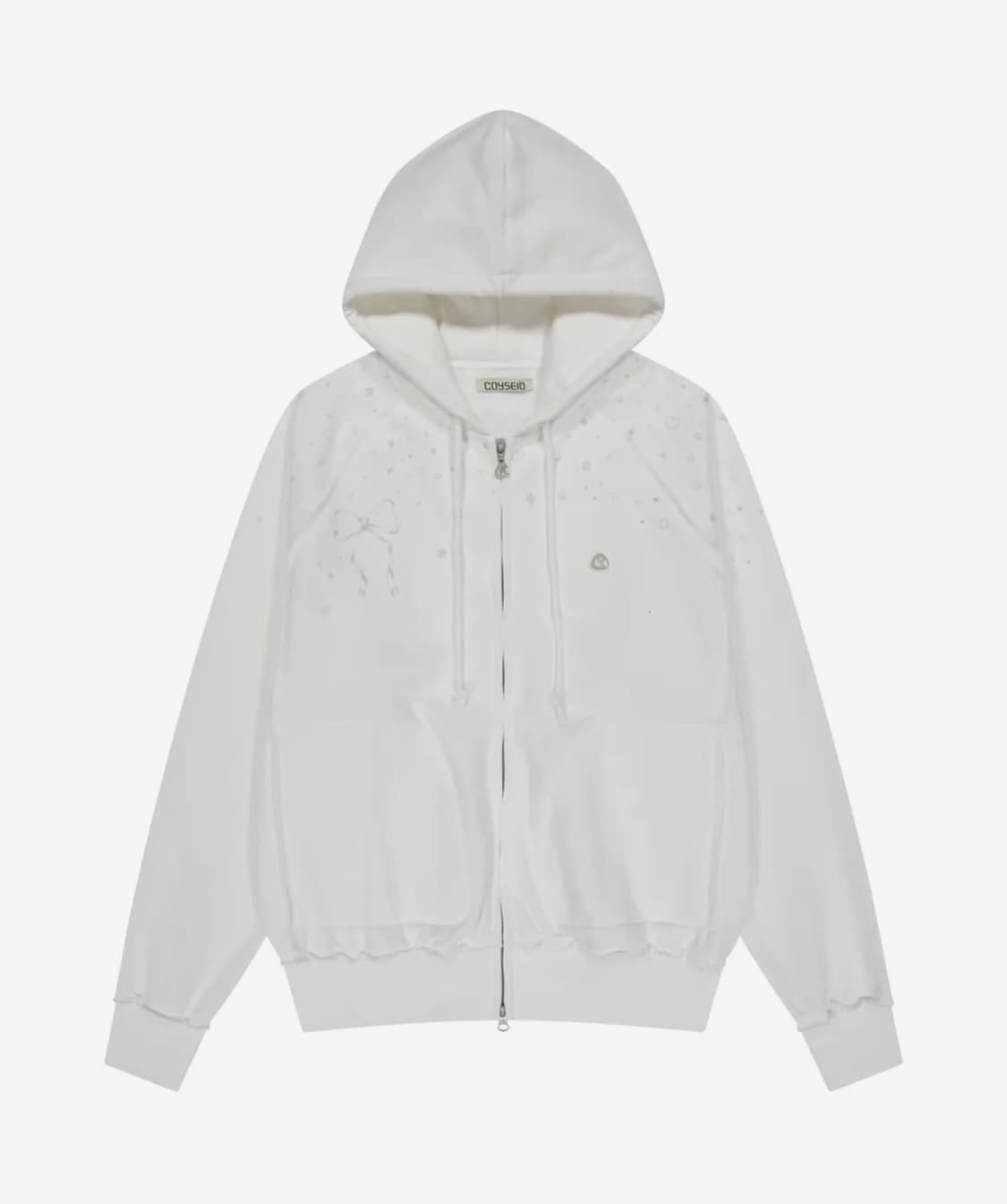 코이세이오 트윙클 후드 집업 화이트 상품이미지1