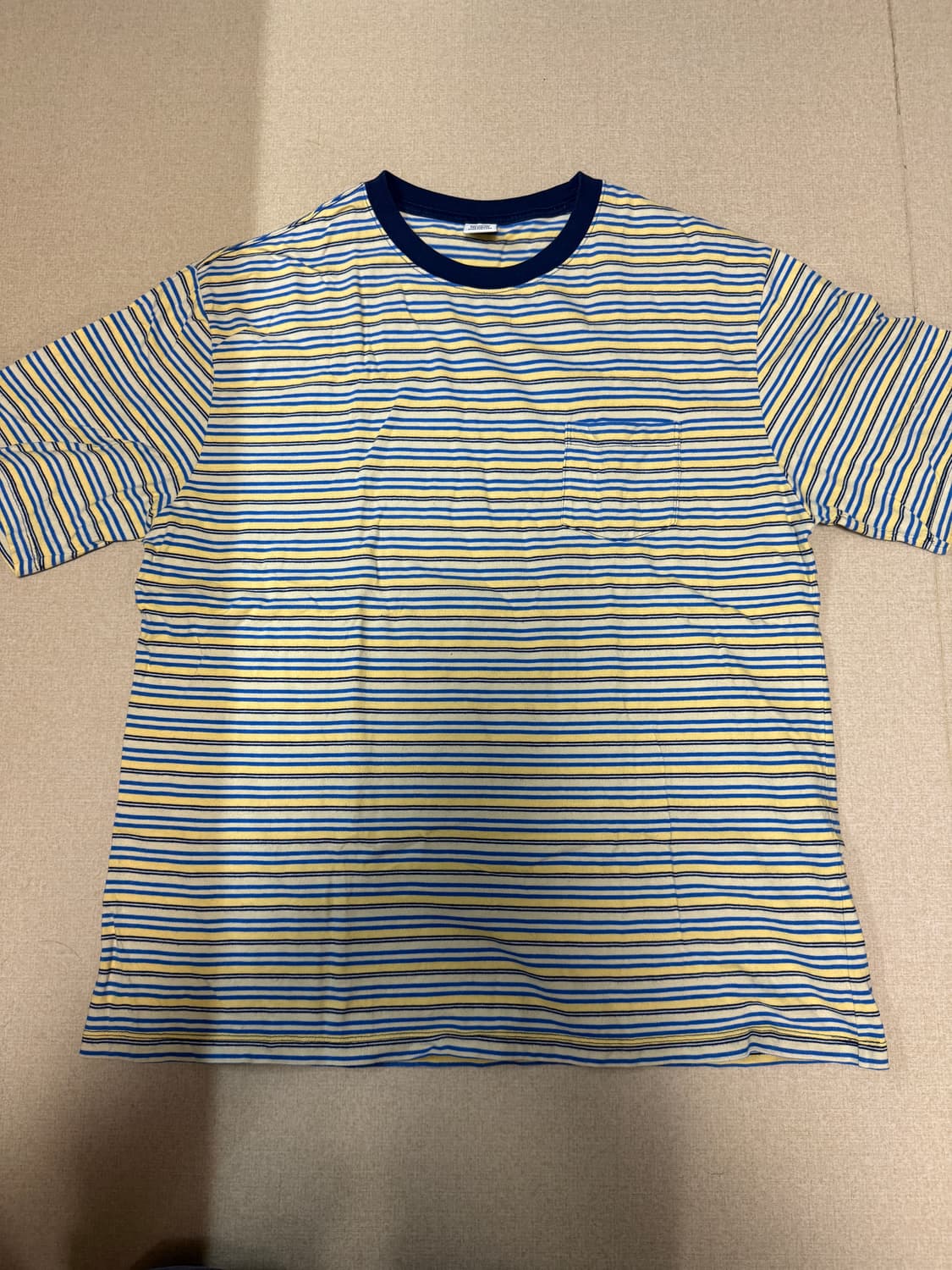 카키스 Washed Border S/S Tee Yellow, XL 상품이미지1