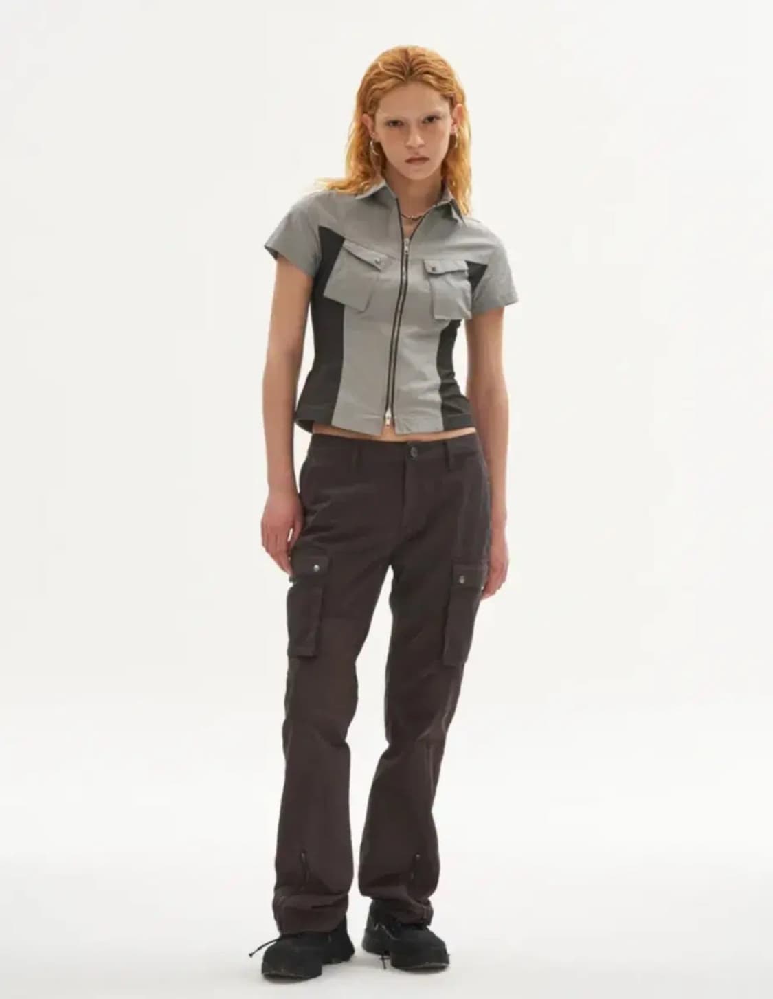 웰빙익스프레스 Panelled Zip Up Shirt Gr 상품이미지1