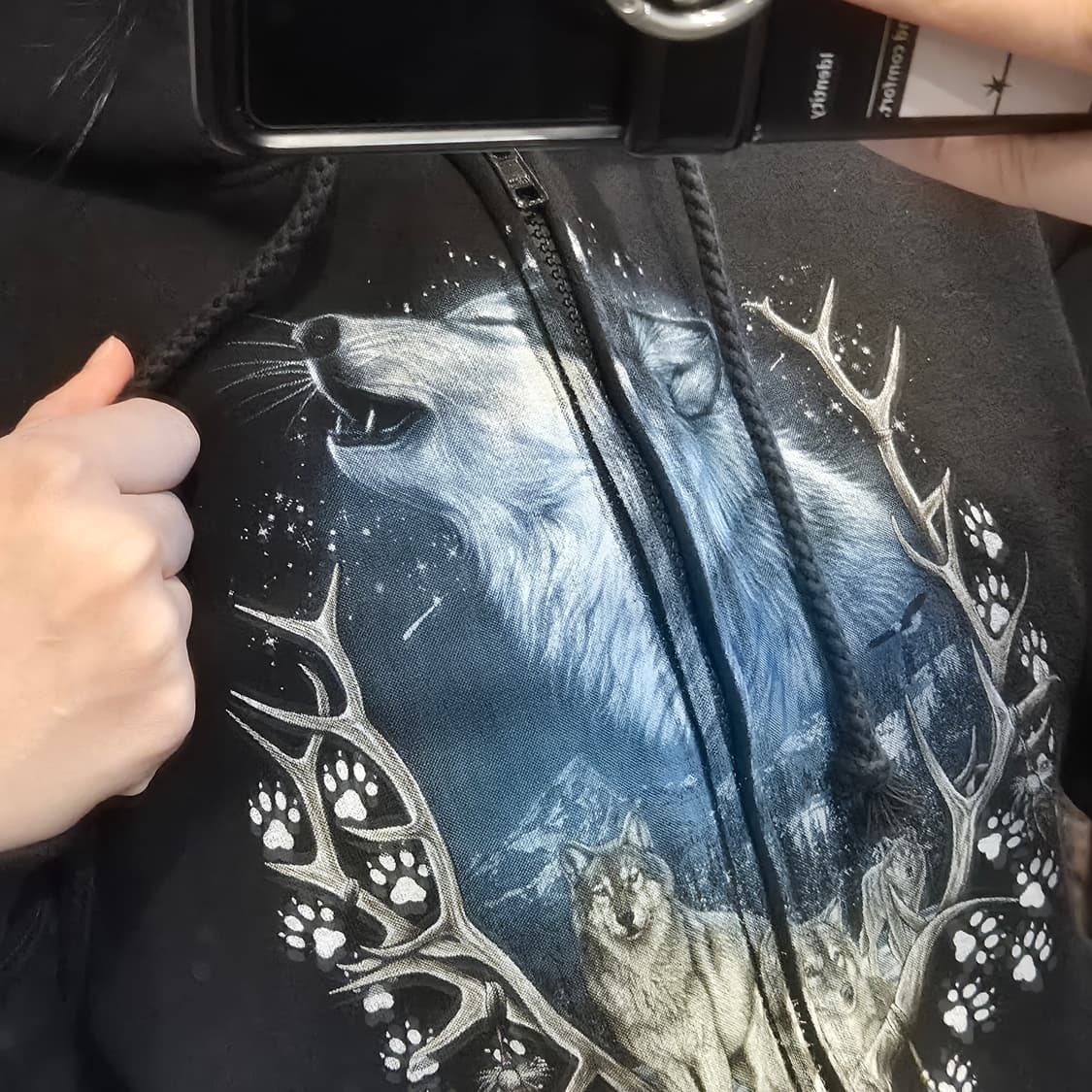 [NO.9] 락 이글 늑대 기모 후드집업 상품이미지3