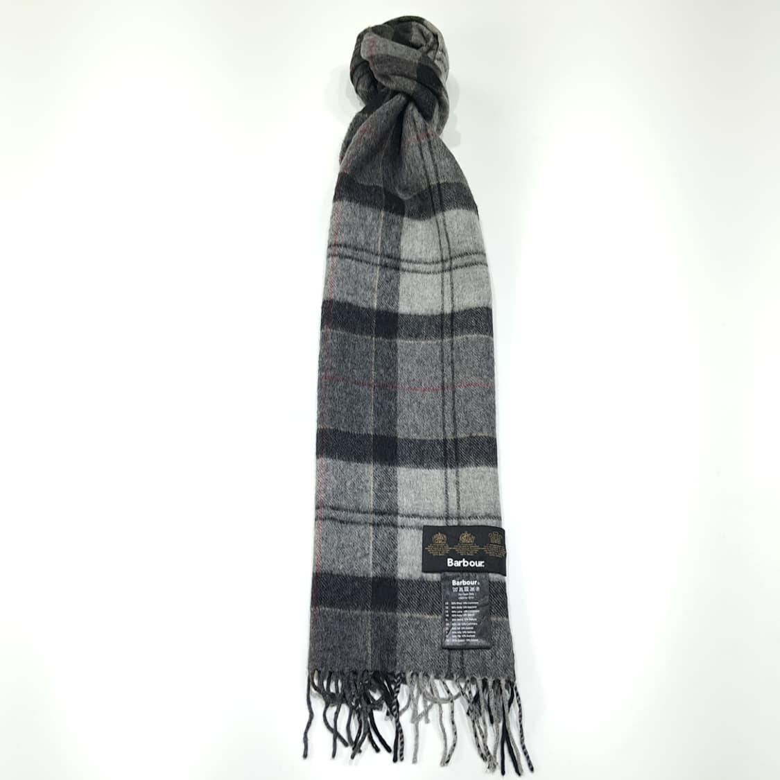 MX631 바버 00s 울캐시미어 타탄체크 그레이 머플러 목도리 상품이미지3