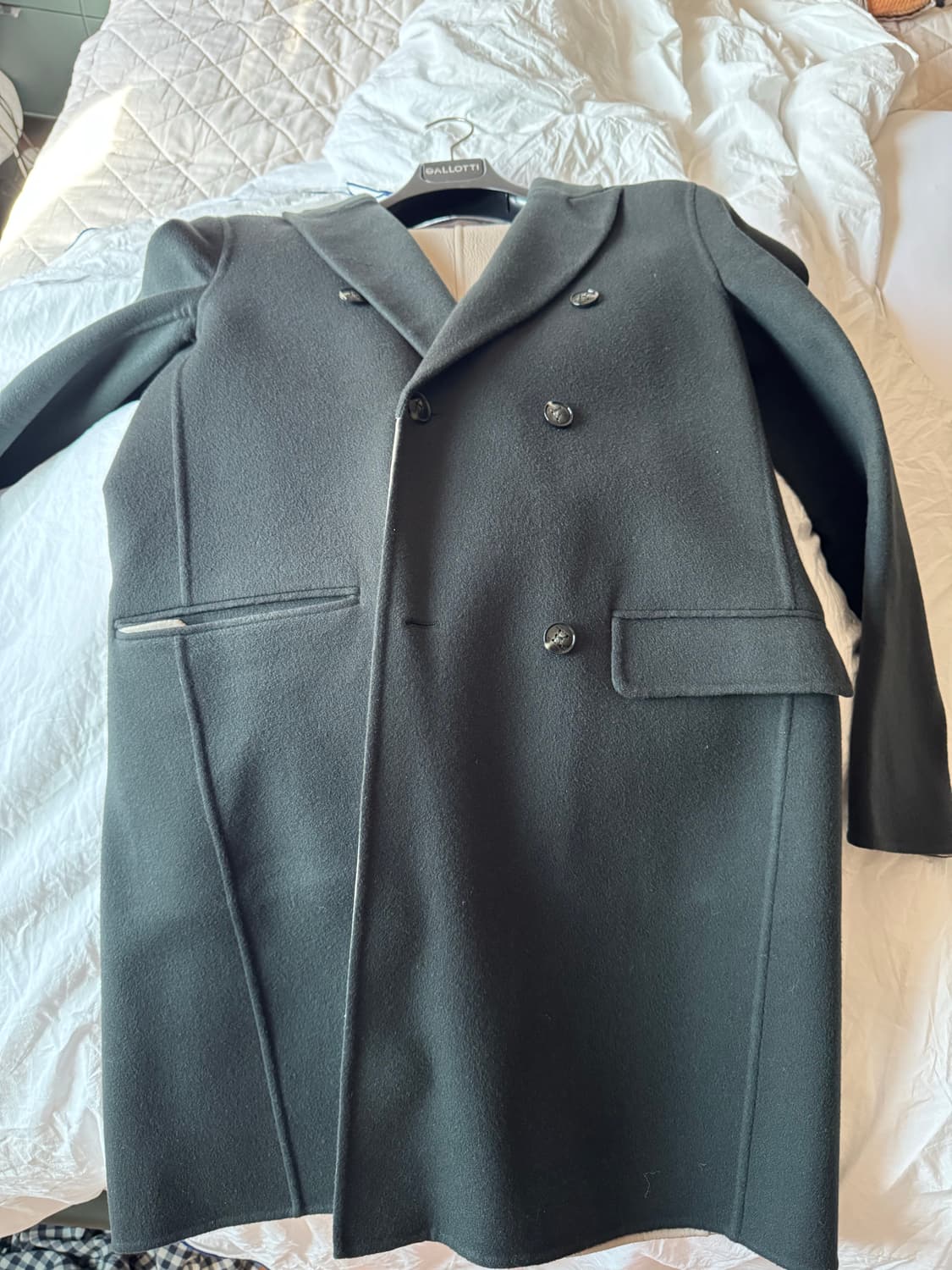 키톤 울 레더 리버서블 더블 브레스티드 코트 50사이즈 상품이미지1