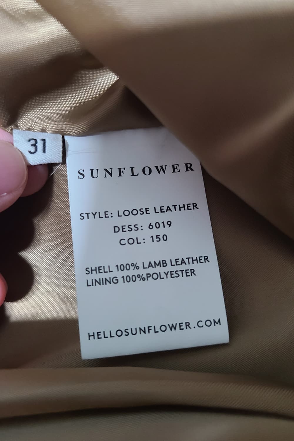 [ 31 ] 선플라워 레더 팬츠 베이지 상품이미지4