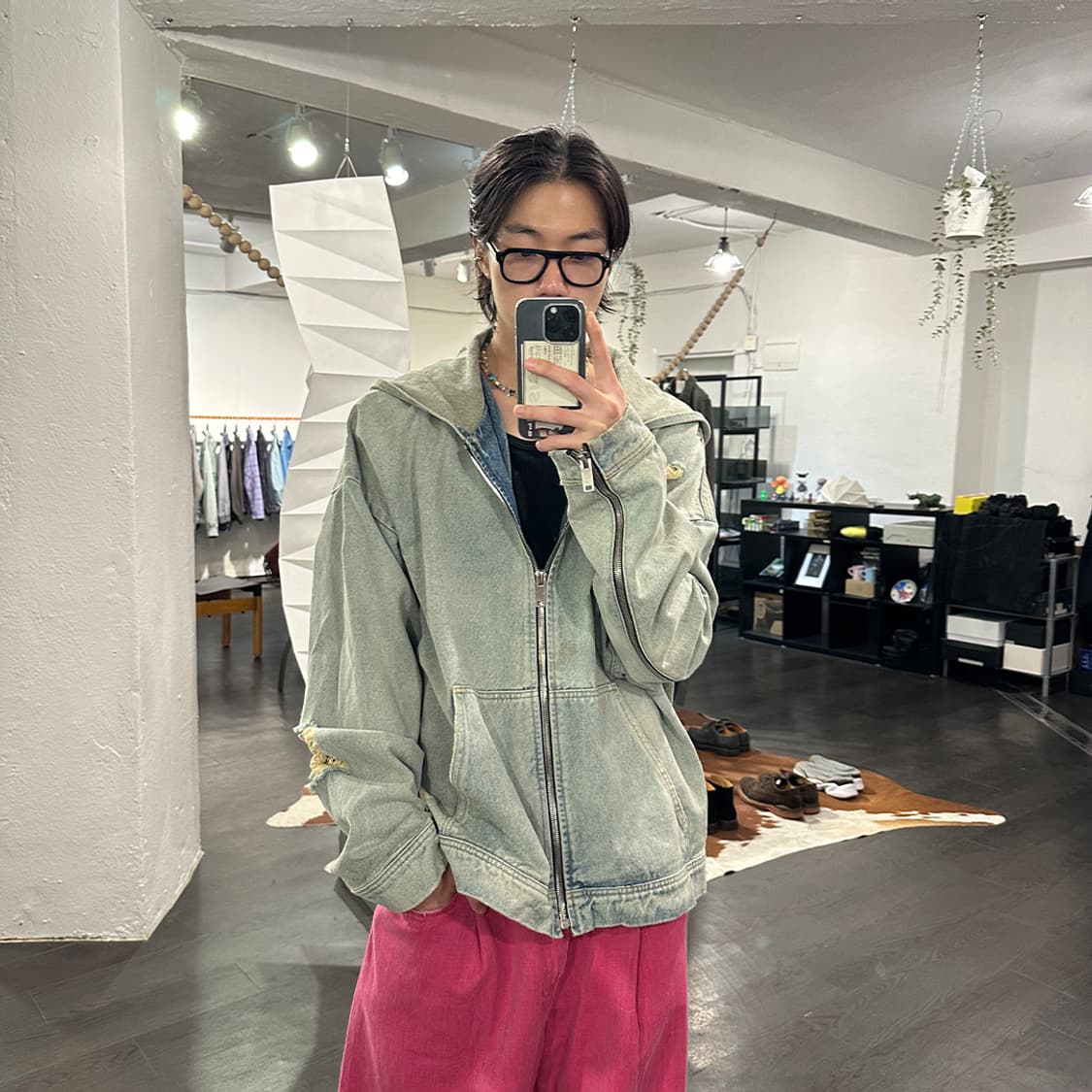 424 on Fairfax 데님 후드집업 상품이미지4