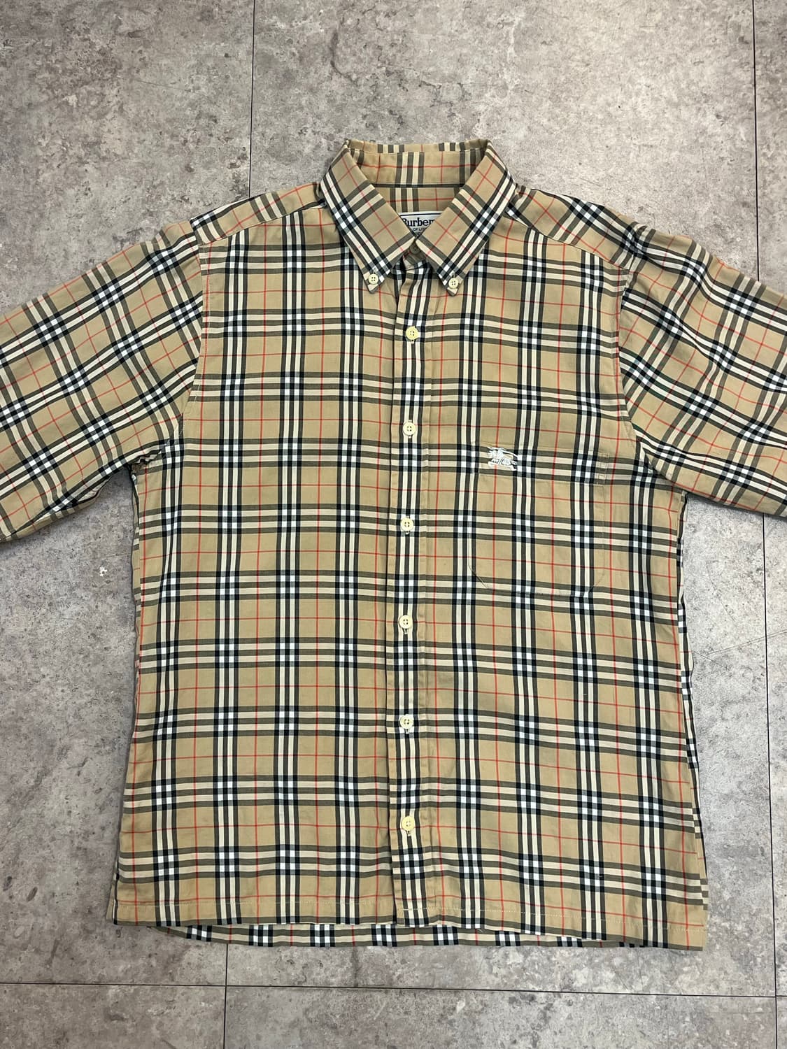 버버리 체크 셔츠 베이지 M #csz2538 상품이미지5